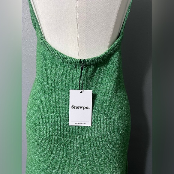 NWT Showpo Womens Green Knit Dress Sz 8 US Strappy Summer Wedding Guest NEW! - Picture 5 of 9